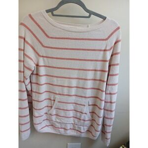 Barefoot Dreams Striped Pullover Sweater‎ with Pocket Womens Casual Comfy small